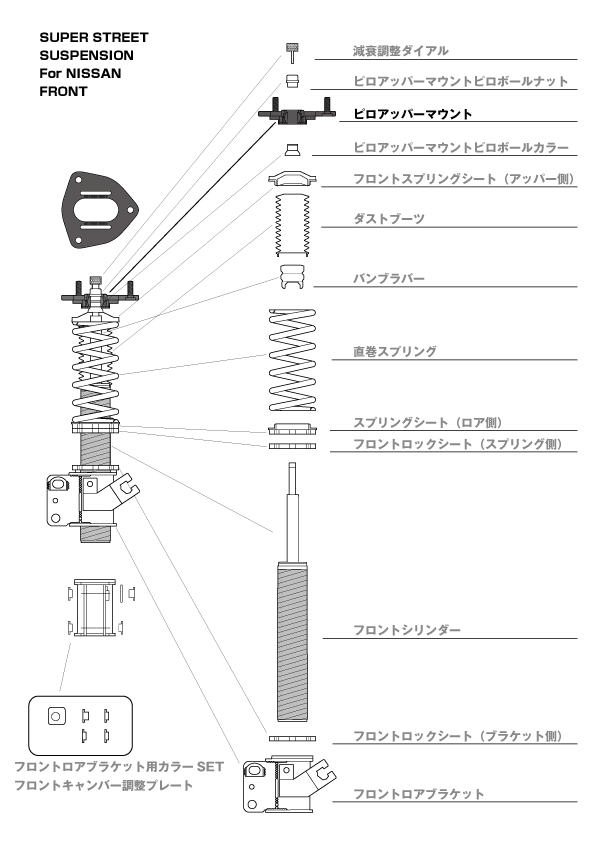 D-MAX / フロントピロアッパーマウント For NISSAN/SUPER STREET