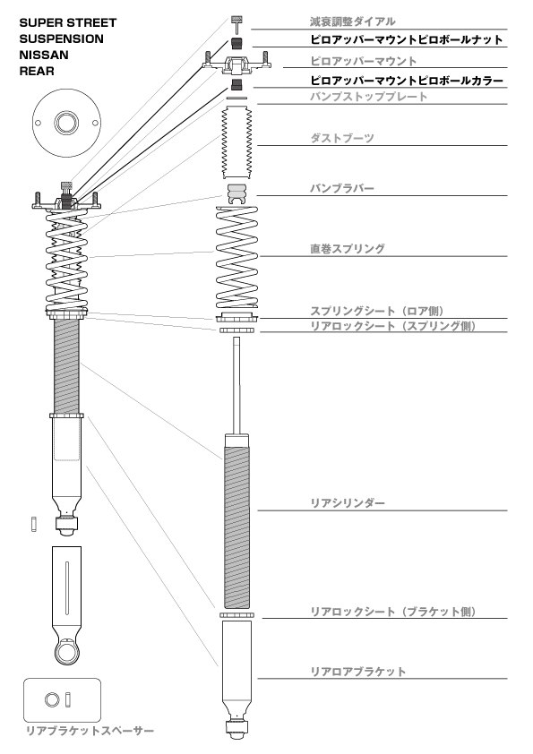 D-MAX / リアピロアッパーマウント ピロボールカラー＆ナットSET For 